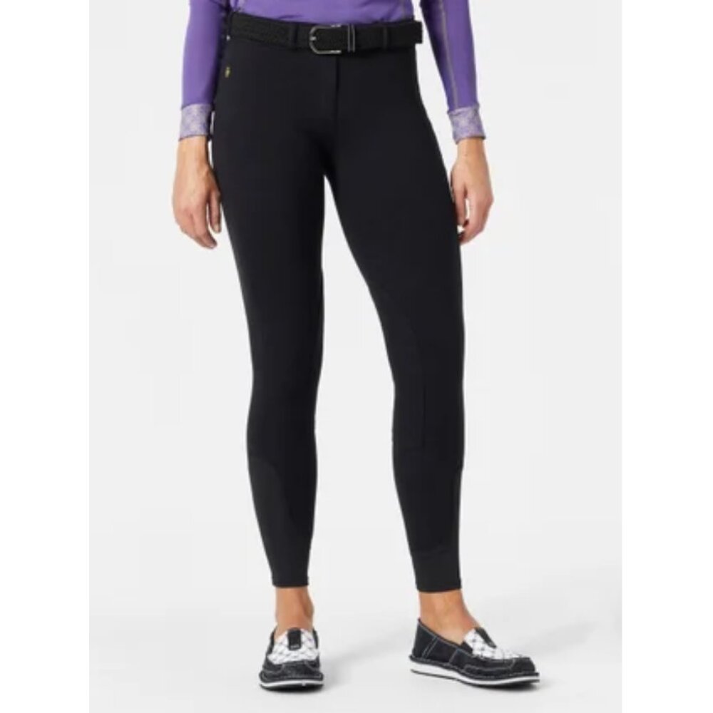 TuffRider Ladies Medium Black/Charcoal Ventilated Schooling Knee Patches Tights